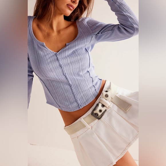 NWT Free People We The Free Eyes on You Long Sleeve in Falling Waters - Picture 3 of 15